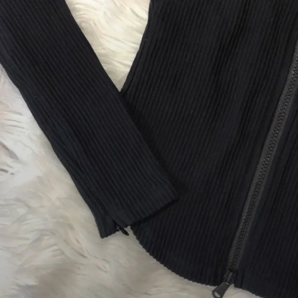 Good American Plus Size Dramatic Zip Ribbed Scoop Square NECK Black 3X NWT - Picture 4 of 12
